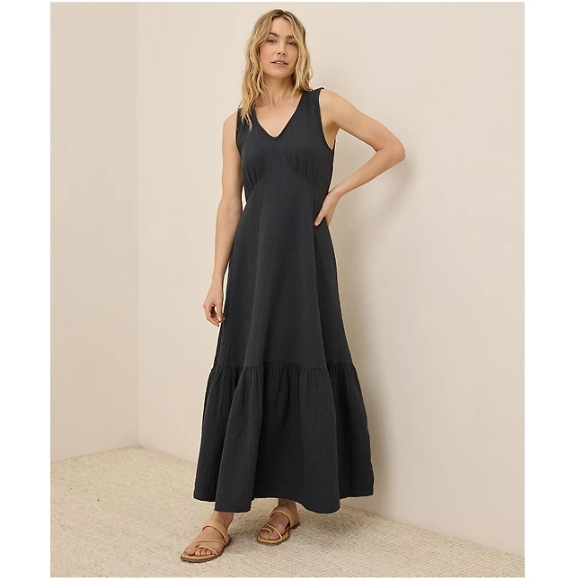 pact coastal double gauze boho midi dress Pact Women's Organic Cotton Coastal Double Gauze Boho Midi Dress at Foxvalley Mall in Aurora, IL