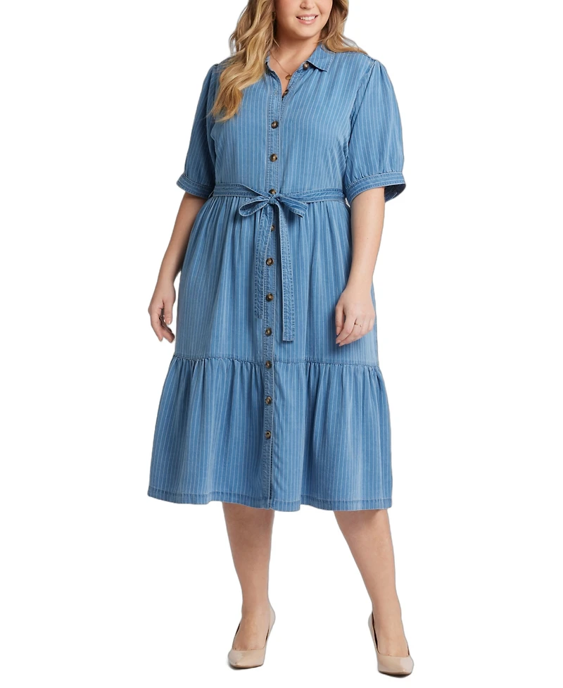 Nydj Plus Size Kate Elbow Ruffle Sleeve Dress