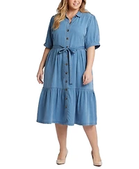 Nydj Plus Size Kate Elbow Ruffle Sleeve Dress