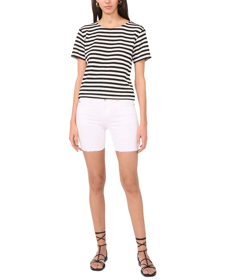 Vince Camuto Women's Striped Crewneck Short-Sleeve Top