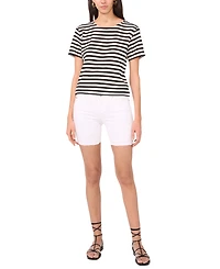 Vince Camuto Women's Striped Crewneck Short-Sleeve Top