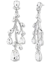 Givenchy Silver Tone Viney Crystal Chandelier Earrings
