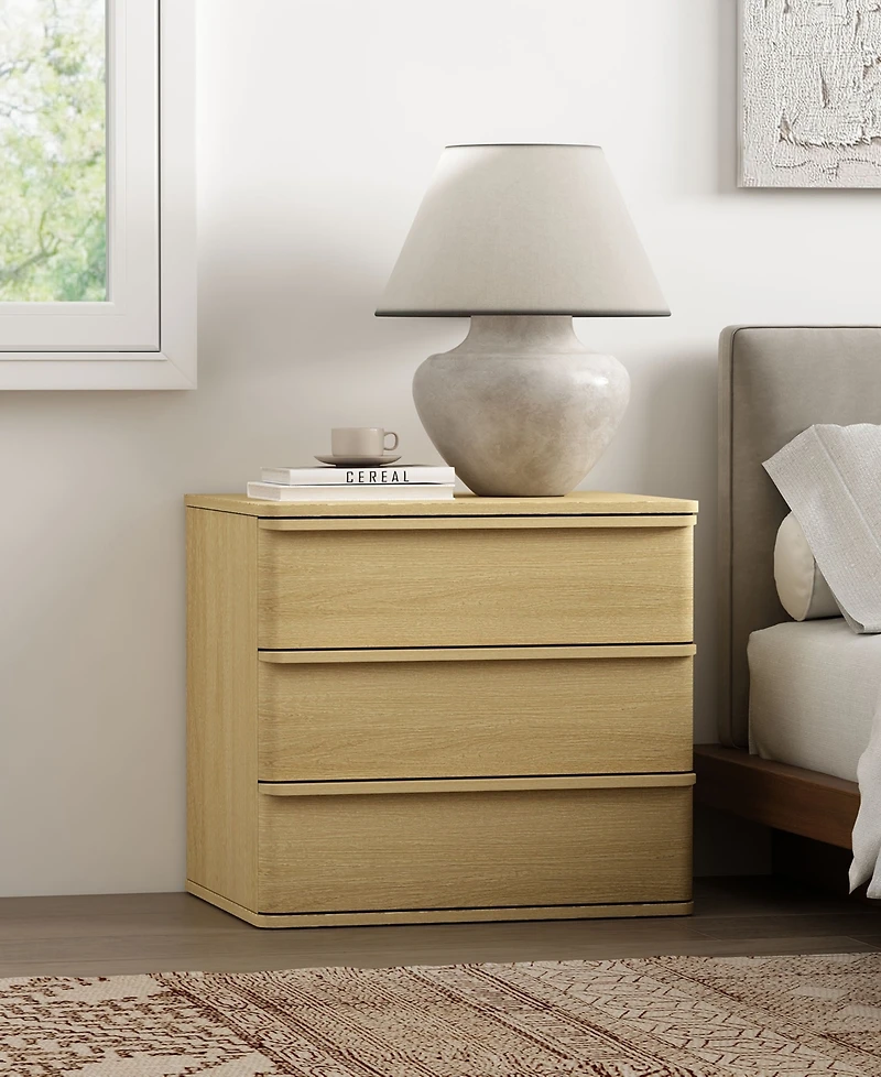 Manhattan Comfort Molly 26" Modern 3-Drawer Nightstand