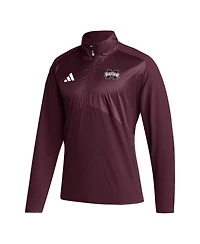 Adidas Men's Maroon Mississippi State Bulldogs Sideline Aeroready Raglan Sleeve Quarter-Zip Jacket