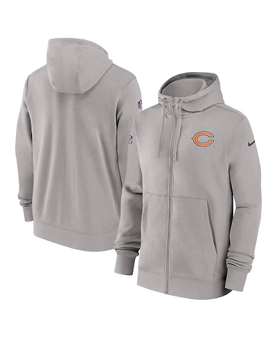 Nike Men's Gray Chicago Bears 2023/24 Sideline Club Full-Zip Hoodie