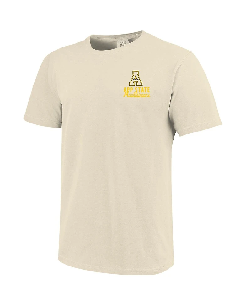 Image One Men's Cream Appalachian State Mountaineers Comfort Colors Mascot Overlay T-Shirt