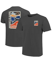 Image One Men's Graphite Florida Gators Comfort Colors Minimal Vista Distressed Graphics T-Shirt