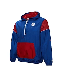 Mitchell & Ness Men's and Women's Royal Philadelphia 76ers Hardwood Classics Team Og 3.0 Anorak Half-Zip Windbreaker Jacket