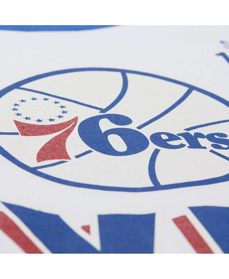 Mitchell & Ness Men's and Women's White Philadelphia 76ers Hardwood Classics Vintage Team Origins Premium T-Shirt