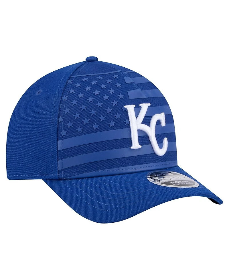 New Era Men's Royal Kansas City Royals American Flag 9FORTY M-Crown A-Frame Adjustable Hat