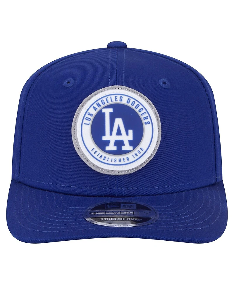 New Era Men's Royal Los Angeles Dodgers Circle Patch 9SEVENTY Stretch-Snap Hat