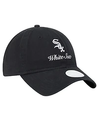 New Era Women's Black Chicago White Sox Preppy Team 9TWENTY Adjustable Hat