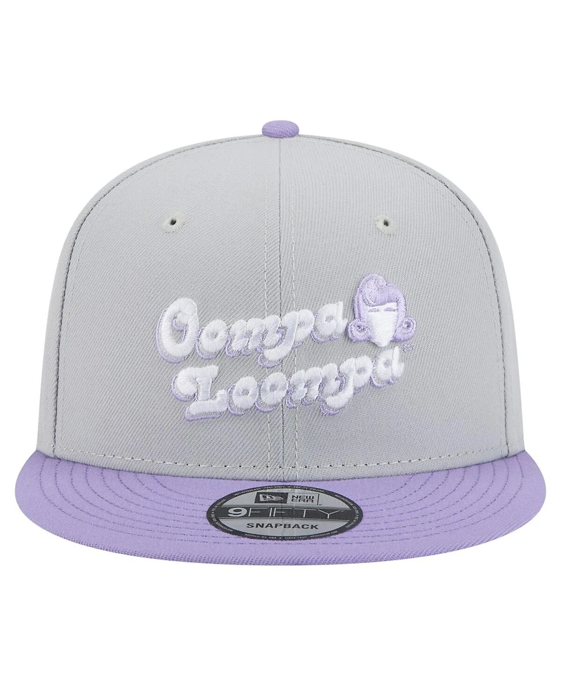 New Era Men's Gray/Light Purple Willy Wonka and the Chocolate Factory Two-Tone 9FIFTY Snapback Hat