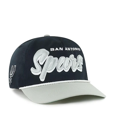 '47 Men's Black/Silver San Antonio Spurs Drop Shadow Rope Hitch Adjustable Hat