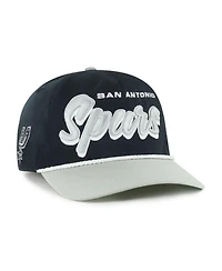 '47 Men's Black/Silver San Antonio Spurs Drop Shadow Rope Hitch Adjustable Hat
