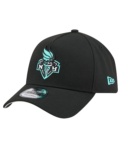 New Era Men's Black New York Liberty Core Logo A-Frame 9FORTY Adjustable Hat