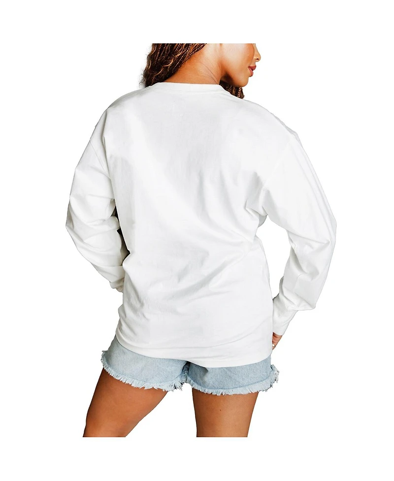 Gameday Couture Women's White Kansas City Chiefs Big Goals Oversized Long Sleeve T-Shirt