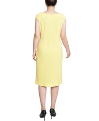Ny Collection Petite Cap Sleeve Exposed Zipper Dress