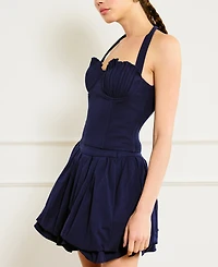 Line & Dot Women's Pearla Pleated-Bust Halter Top