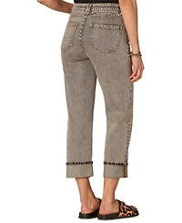 Democracy Petite "Ab" Solution High Rise Cropped Boyfriend Jeans