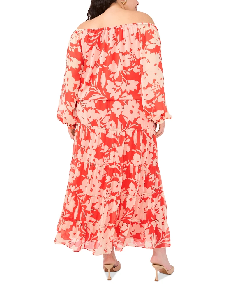 Vince Camuto Plus Off-The-Shoulder Long-Sleeve Blouse