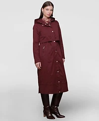 Avec Les Filles Women's Hooded Canvas Maxi Coat