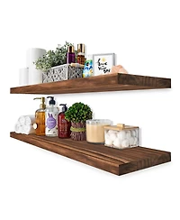 Sorbus 2 Pack 35" Solid Wood Floating Shelves - for Bathroom Decor, Books, Bedroom & Living Room