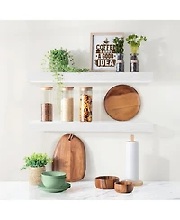 Sorbus 2 Pack 24" Solid Wood Floating Shelves - for Bathroom Decor, Books, Bedroom & Living Room