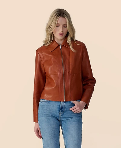 Furniq Uk Women's Classic Leather Jacket