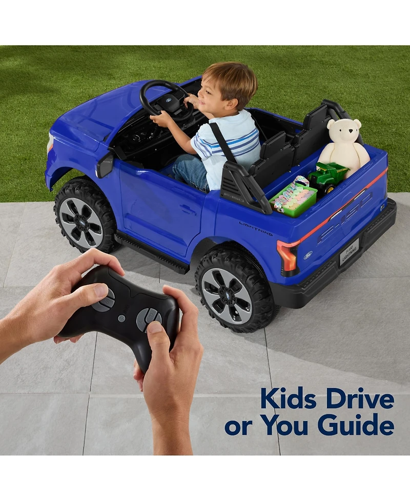 Best Choice Products Kids 24V Ride On Truck Officially Licensed Ford Lightning w/ Remote, Led Lights, 2 Speeds