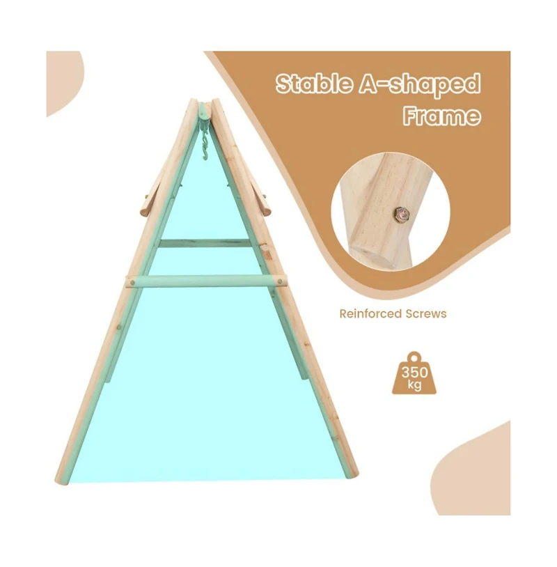Heavy Duty Wooden Porch Swing Frame with Reinforced Bars