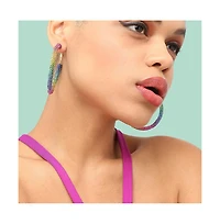 Sohi Women's Gold Metallic Ombre Hoop Earrings