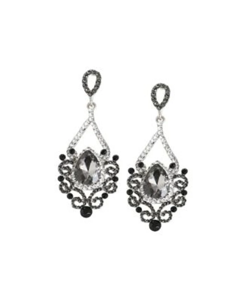 Sohi Womens Blue Dazzling Drop Earrings