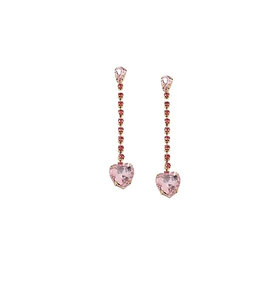 Sohi Women's Purple Sleek Drop Earrings