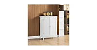 2-Door Free-Standing Bathroom Cabinet with Shelf