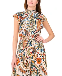 Msk Women's Mock-Neck Wide-Leg Jumpsuit
