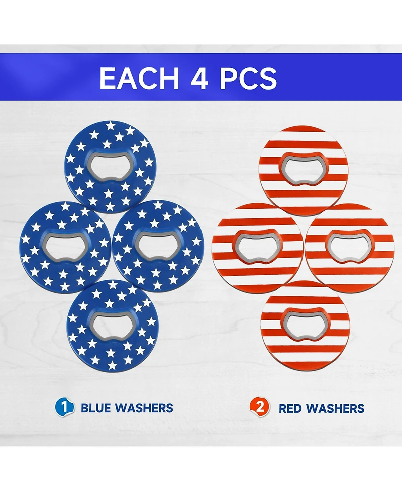 Set of 8 Replacement Washers with Bottle Opener for Washer Toss Pitching Lawn Game