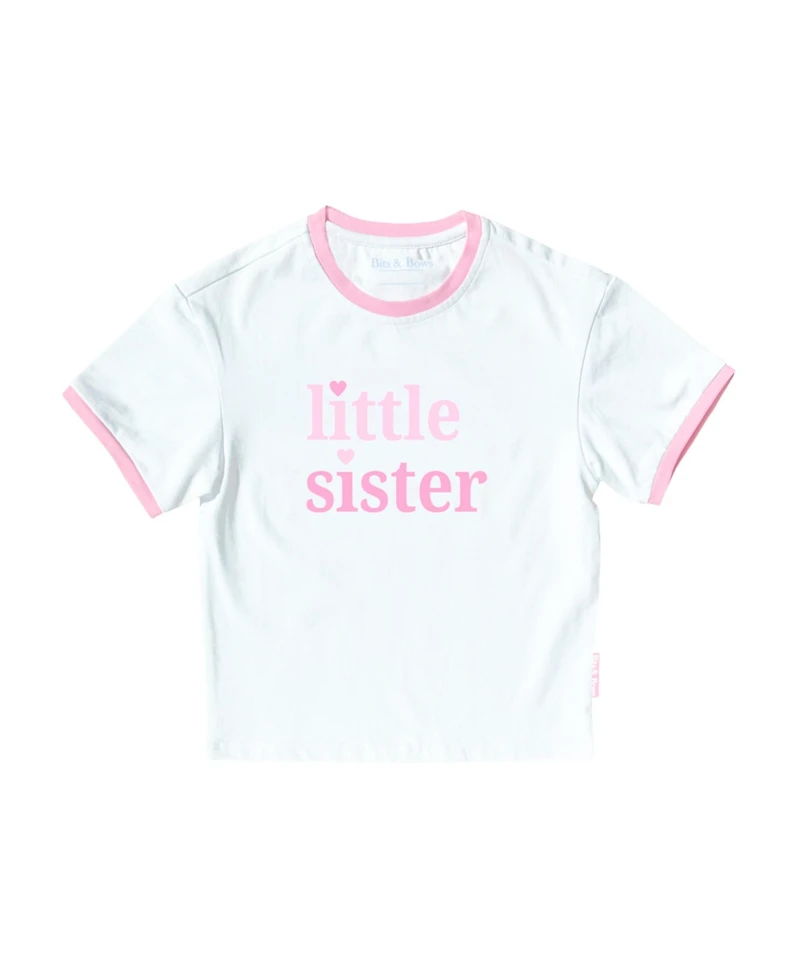 Bits & Bows Girls Little Sister Crewneck T-Shirt
