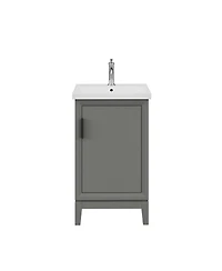Elsa 20.5 in. W x 16 in. D Bath Vanity in Cashmere Grey with Ceramics Vanity Top in White with White Basin