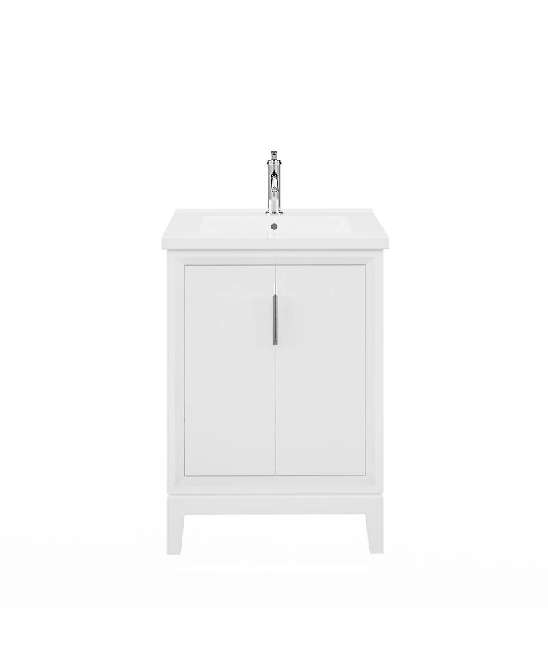 Elise 24.5 in. W x 18 in. D Bath Vanity in Pure White with Ceramics Vanity Top in White with White Basin