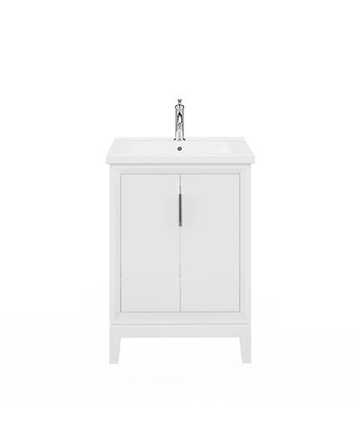 Elise 24.5 in. W x 18 in. D Bath Vanity in Pure White with Ceramics Vanity Top in White with White Basin