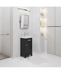 Mia 18 in. W Bath Vanity in Espresso Finish with Ceramics Integrated Vanity Top with White Basin