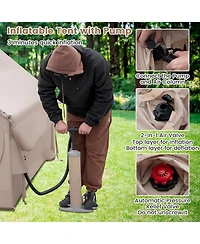 Mecale 4-6 People Inflatable Camping Tent with Porch and Carrying Bag