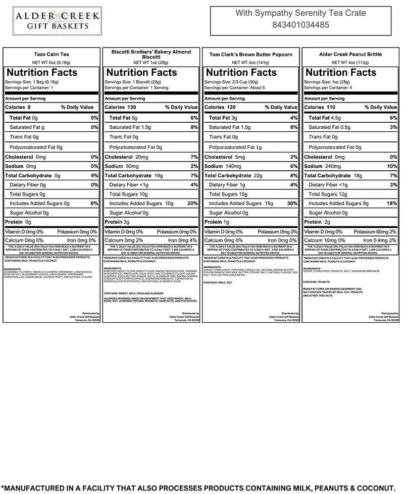 Alder Creek Gift Baskets with Sympathy Serenity Tea Crate, 6 Pieces