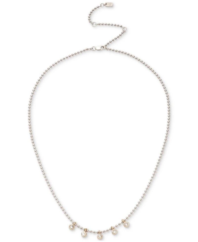 Lauren Ralph Lauren Two-Tone Cubic Zirconia Frontal Necklace, 16" + 3" extender