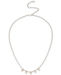 Lauren Ralph Lauren Two-Tone Cubic Zirconia Frontal Necklace, 16" + 3" extender