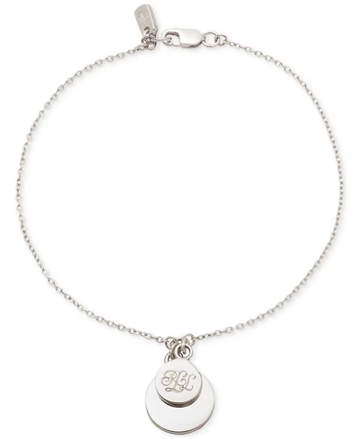 Lauren Ralph Lauren Sterling Silver Logo Coin Link Bracelet