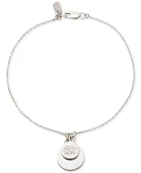 Lauren Ralph Lauren Sterling Silver Logo Coin Link Bracelet
