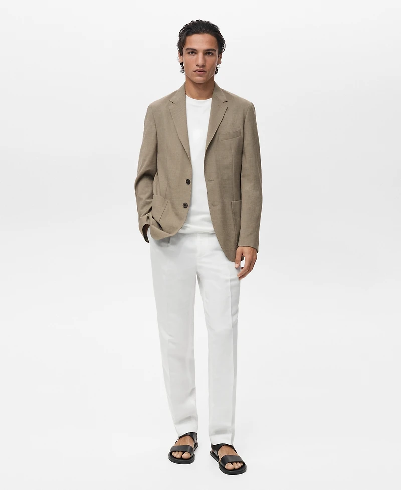 Mango Men's Slim-Fit Cool Wool Suit Blazer