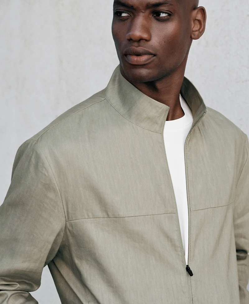Mango Men's Zipper Linen Jacket
